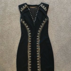 Black and gold cache cocktail dress size 0